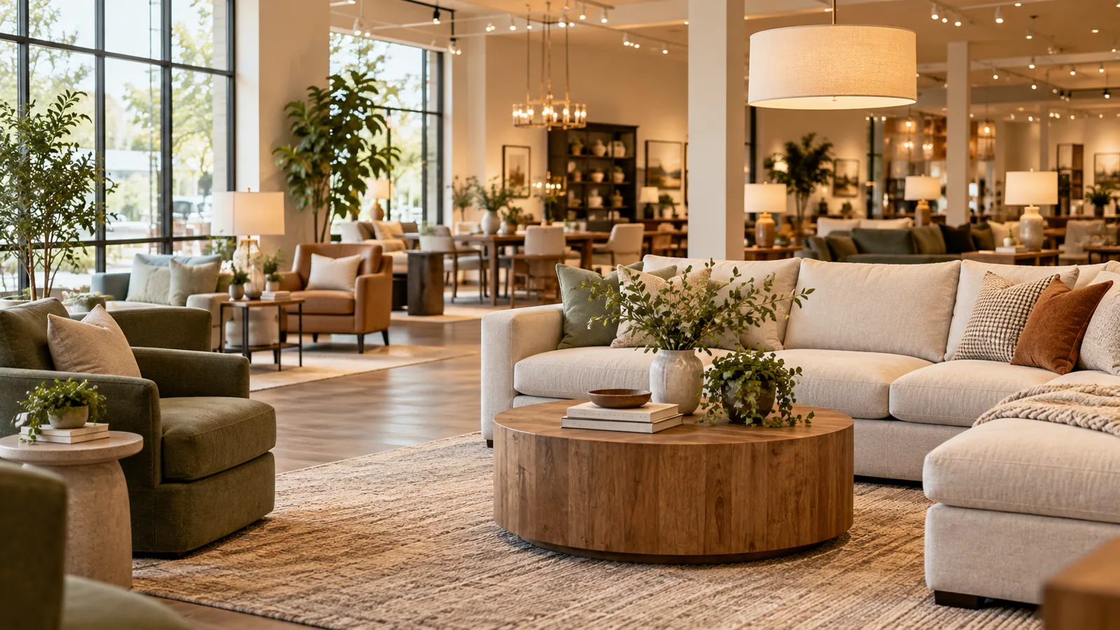 Modern furniture showroom used in a local retail marketing case study