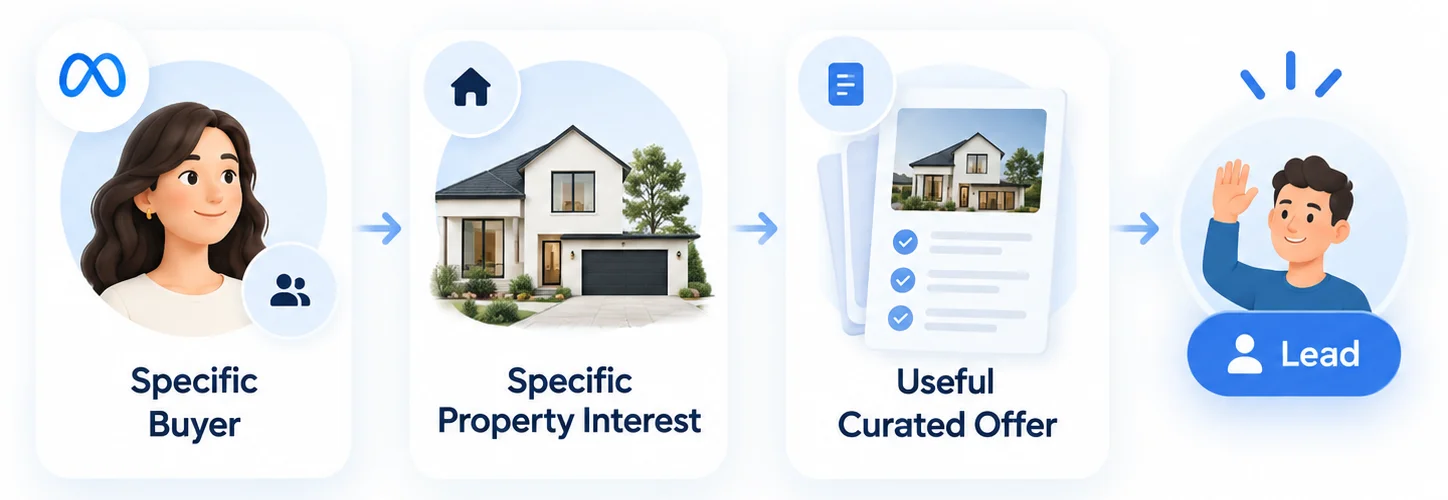 Real estate Meta Ads strategy matching a specific buyer with a relevant property offer